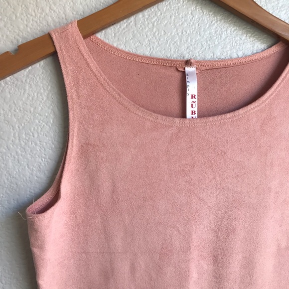 Light Pink Suede Bodysuit - Picture 2 of 5